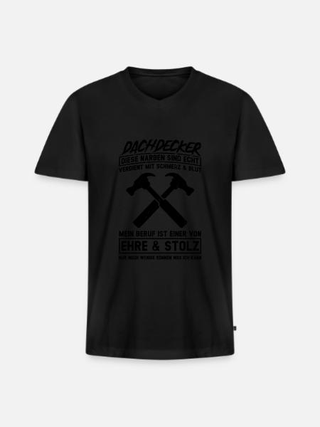 Dachdecker Beruf Dachdeckerei Geschenk - Männer Premium Bio T-Shirt mit V-Ausschnitt - Schwarz