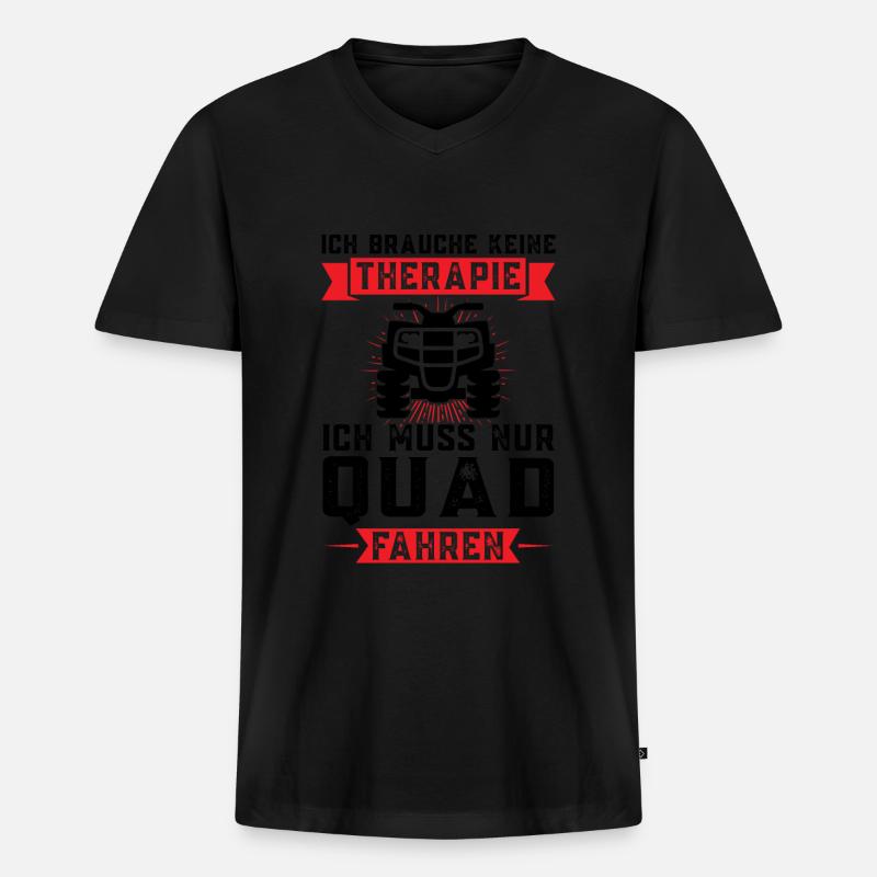 Quad Biker Quadfahrer Geschenk - Männer Premium Bio T-Shirt mit V-Ausschnitt - Schwarz