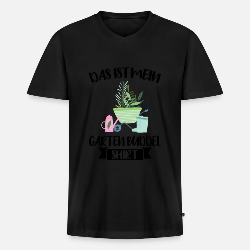 Garten Pflanze Gärtnern Geschenk - Männer Premium Bio T-Shirt mit V-Ausschnitt - Schwarz
