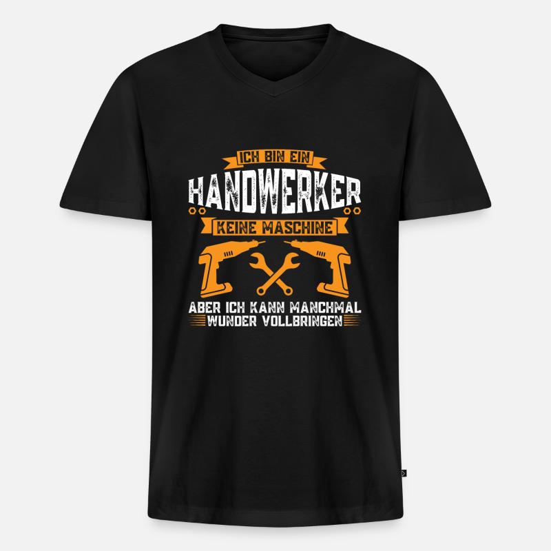 Handwerker Beruf Handwerk Geschenk - Männer Premium Bio T-Shirt mit V-Ausschnitt - Schwarz