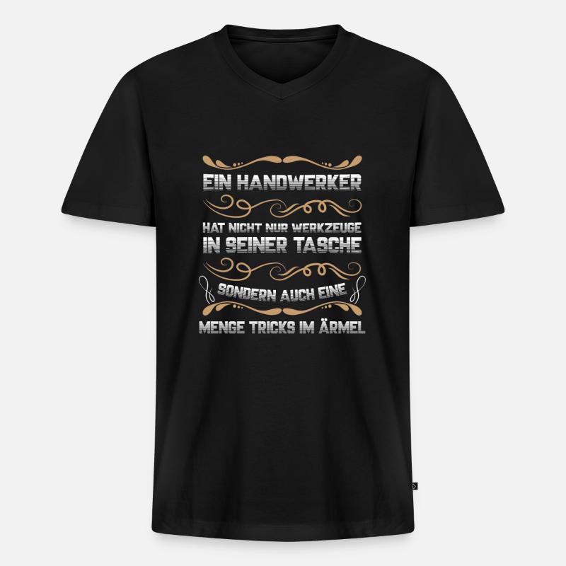 Handwerker Beruf Handwerker Geschenk - Männer Premium Bio T-Shirt mit V-Ausschnitt - Schwarz