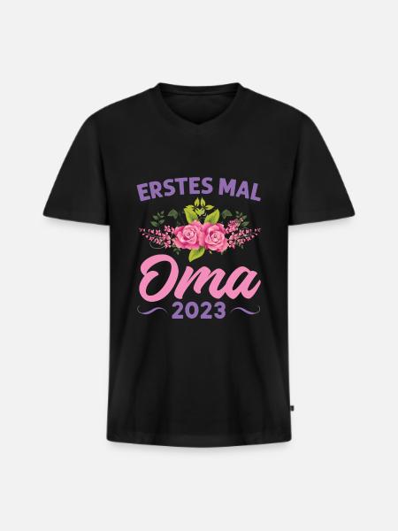 Grossmutter Oma Omas Geschenk - Männer Premium Bio T-Shirt mit V-Ausschnitt - Schwarz