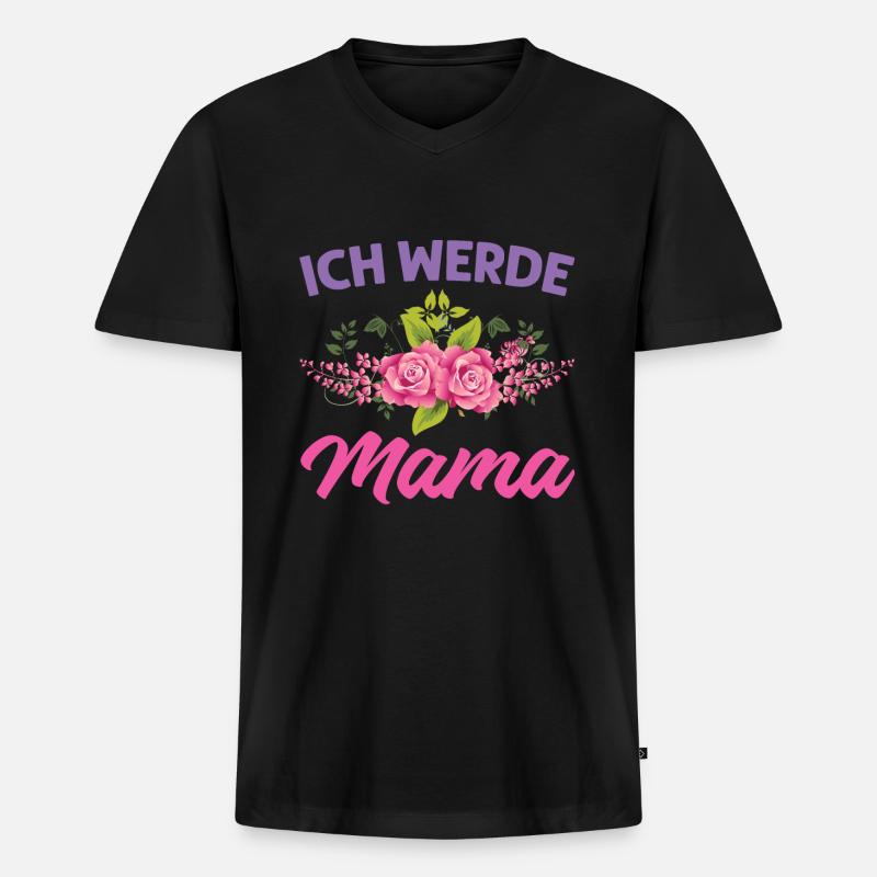 Mutter Mama Tochter Geschenk - Männer Premium Bio T-Shirt mit V-Ausschnitt - Schwarz