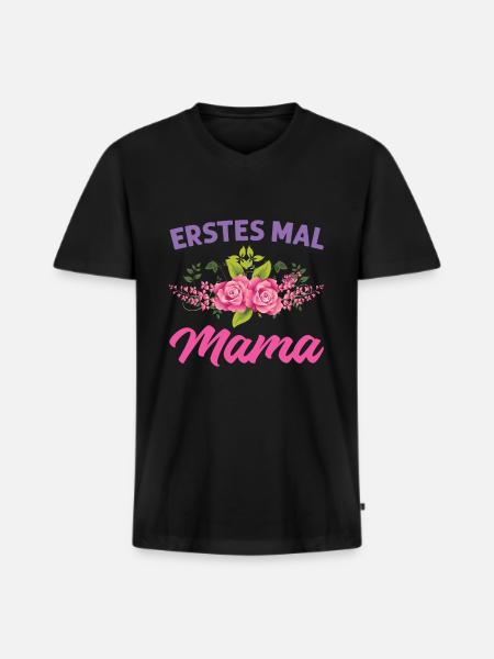 Mutter Mama Tochter Geschenk - Männer Premium Bio T-Shirt mit V-Ausschnitt - Schwarz