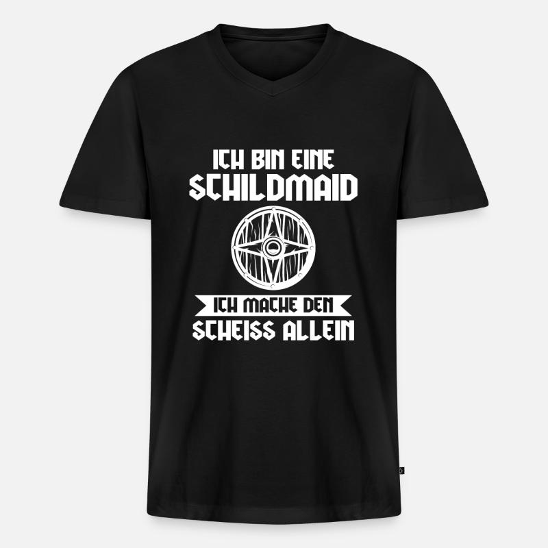 Schildmaid Wikinger Wikinger Prinzessin Geschenk - Männer Premium Bio T-Shirt mit V-Ausschnitt - Schwarz