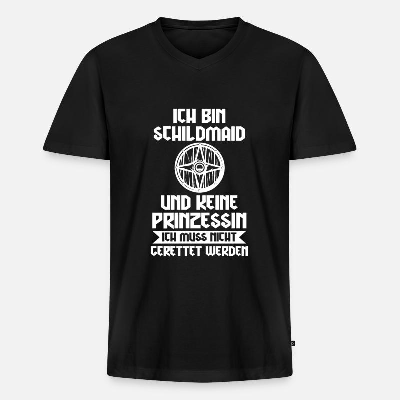 Schildmaid Wikinger Wikingerin Geschenk - Männer Premium Bio T-Shirt mit V-Ausschnitt - Schwarz
