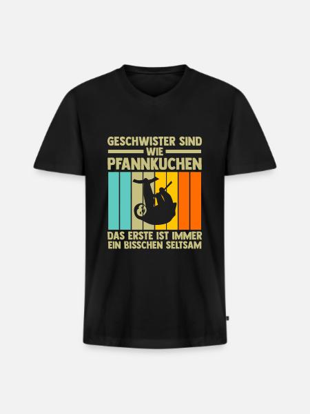 Faultier Sarkasmus Faullenzen Geschenk - Männer Premium Bio T-Shirt mit V-Ausschnitt - Schwarz