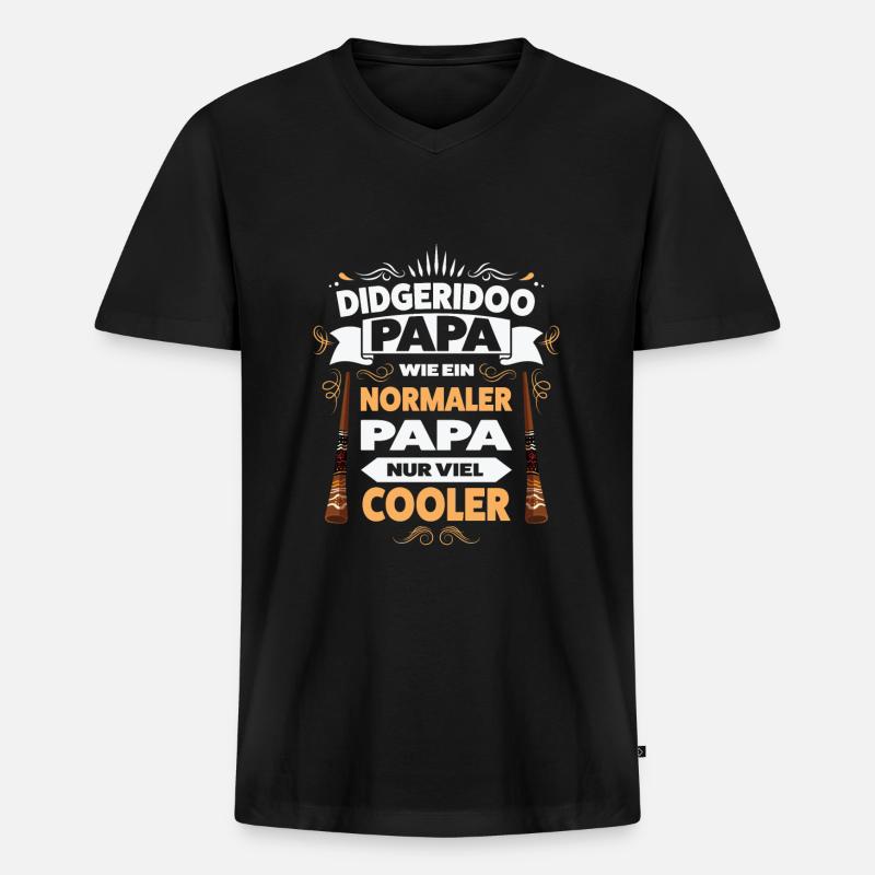 Didgeridoo Papa Didgeridoo-Spieler Geschenk - Männer Premium Bio T-Shirt mit V-Ausschnitt - Schwarz