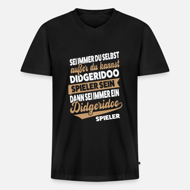 Didgeridoo Musiker Didgeridoospieler Geschenk - Männer Premium Bio T-Shirt mit V-Ausschnitt - Schwarz