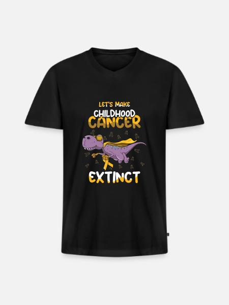 September Unterstützung Dinosaurier Kinderkrebs - Männer Premium Bio T-Shirt mit V-Ausschnitt - Schwarz