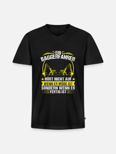 Baggerfahrer Beruf Lader Geschenk - Männer Premium Bio T-Shirt mit V-Ausschnitt - Schwarz