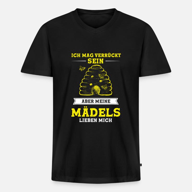Imker Bienen Biene Geschenk - Männer Premium Bio T-Shirt mit V-Ausschnitt - Schwarz