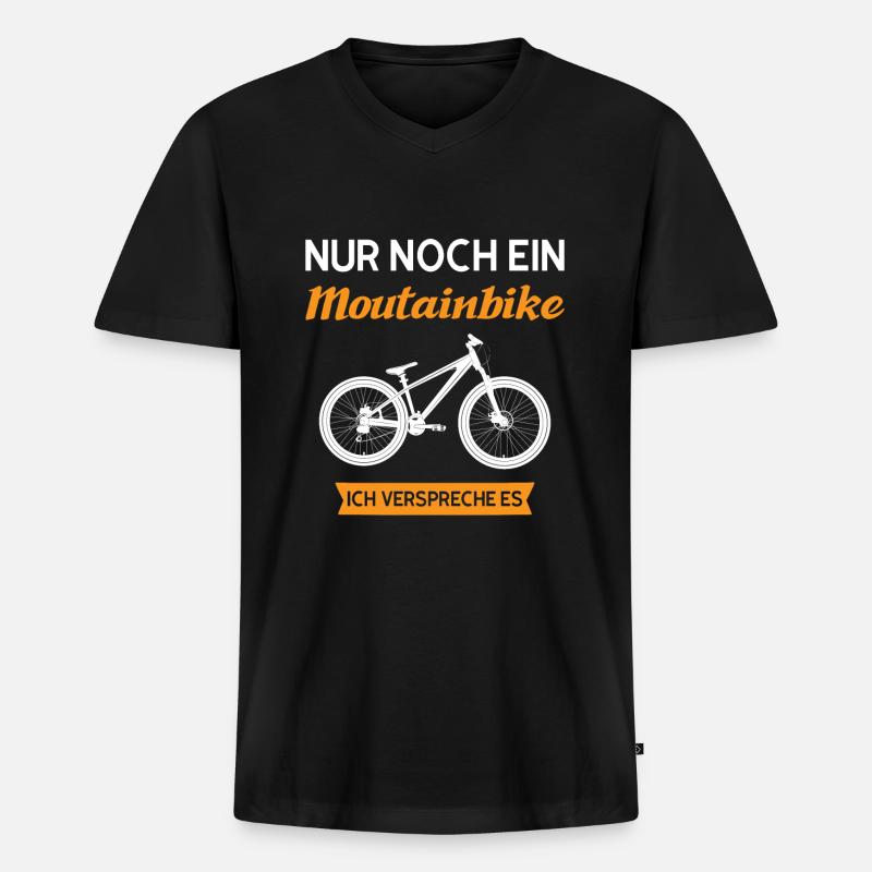 Downhill Biker MTB Geschenk - Männer Premium Bio T-Shirt mit V-Ausschnitt - Schwarz