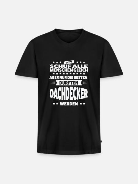 Dachdecker Beruf Dachdeckermeister Geschenk - Männer Premium Bio T-Shirt mit V-Ausschnitt - Schwarz