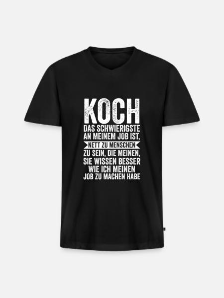 Koch Beruf Küchenchef Geschenk - Männer Premium Bio T-Shirt mit V-Ausschnitt - Schwarz