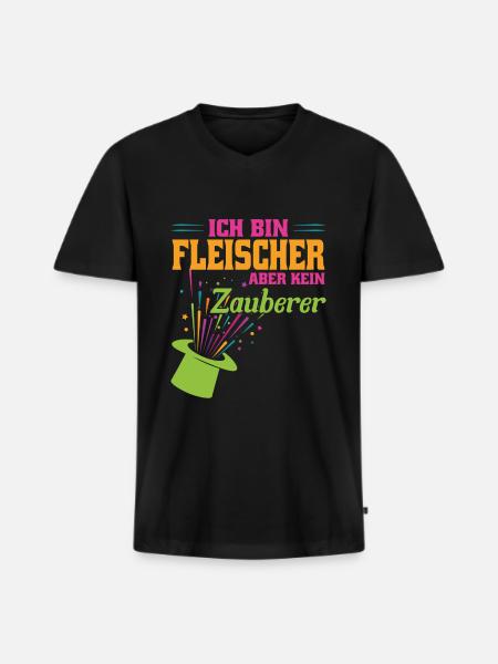 Fleischer Beruf Metzger Geschenk - Männer Premium Bio T-Shirt mit V-Ausschnitt - Schwarz