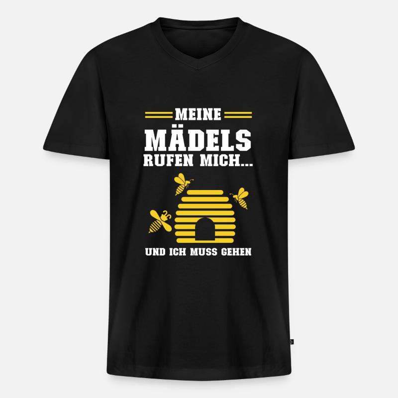 Imker Bienen Imkern Geschenk - Männer Premium Bio T-Shirt mit V-Ausschnitt - Schwarz