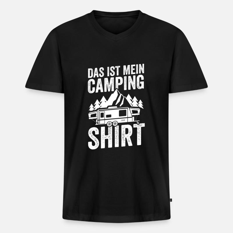 Camping Camper Campingplatz Geschenk - Männer Premium Bio T-Shirt mit V-Ausschnitt - Schwarz