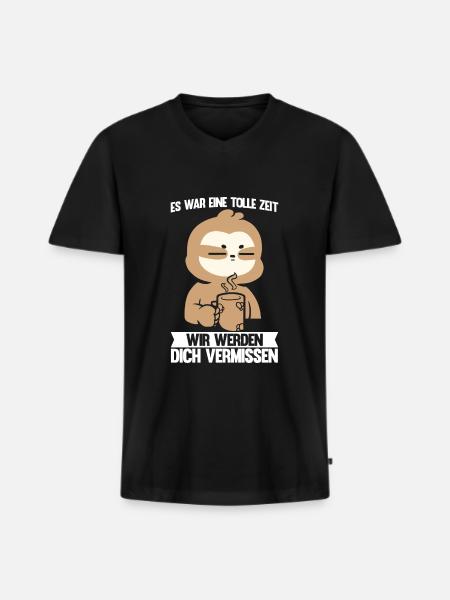 Abschied Kollegin Abschiedsparty Geschenk - Männer Premium Bio T-Shirt mit V-Ausschnitt - Schwarz