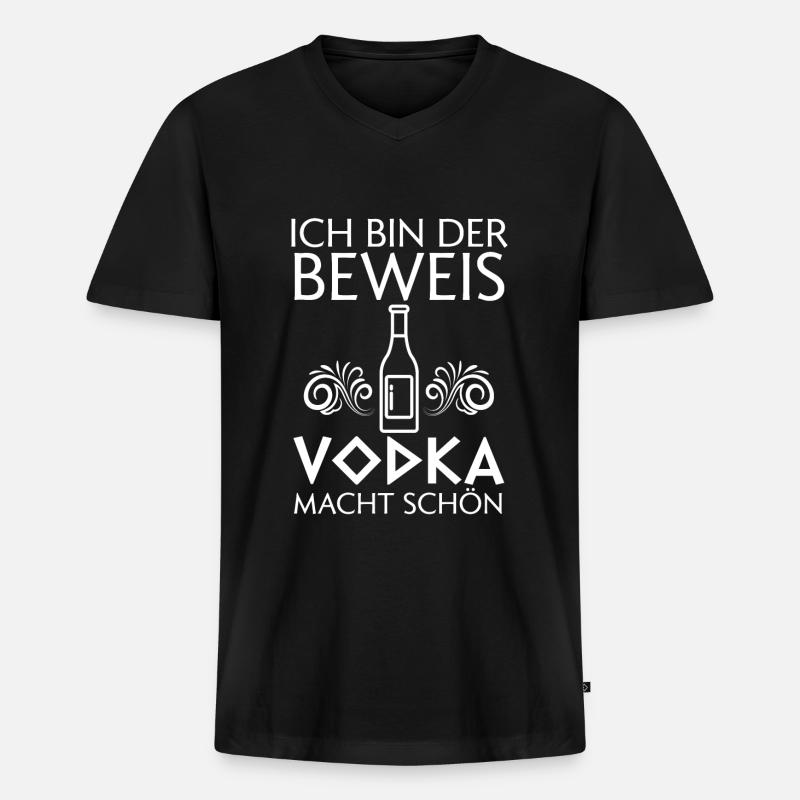 Vodka Alkohol Wodka Geschenk - Männer Premium Bio T-Shirt mit V-Ausschnitt - Schwarz