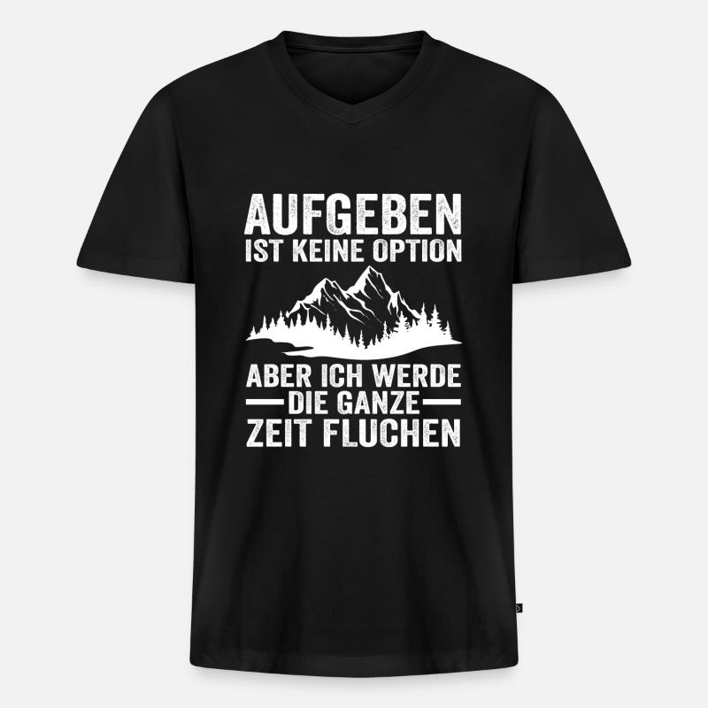 Wandern Berge Bergsteiger Geschenk - Männer Premium Bio T-Shirt mit V-Ausschnitt - Schwarz