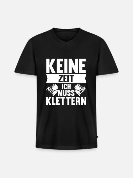 Berge Klettern Kletter Geschenk - Männer Premium Bio T-Shirt mit V-Ausschnitt - Schwarz