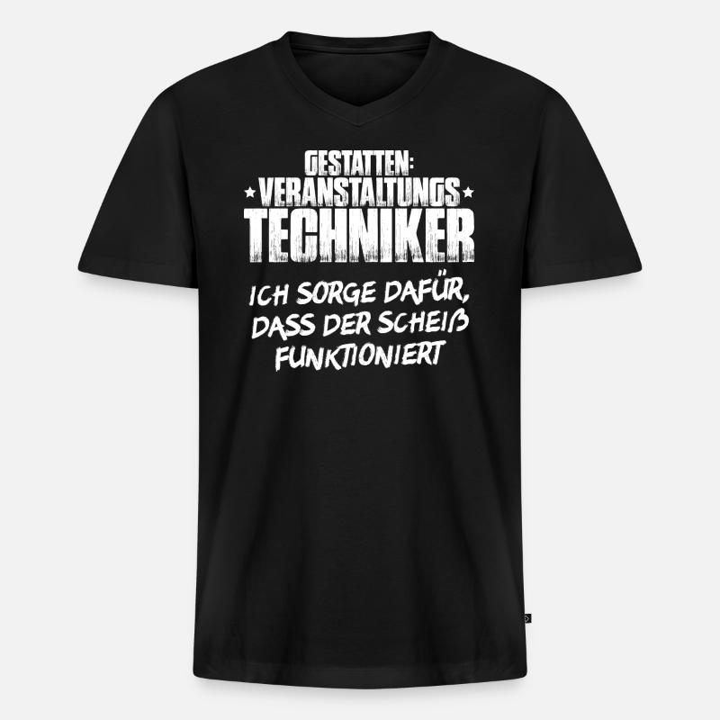 Veranstaltungstechniker Event Technician - Männer Premium Bio T-Shirt mit V-Ausschnitt - Schwarz