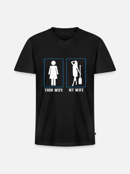 Drachenboot Trainer und Drachenboot - Männer Premium Bio T-Shirt mit V-Ausschnitt - Schwarz
