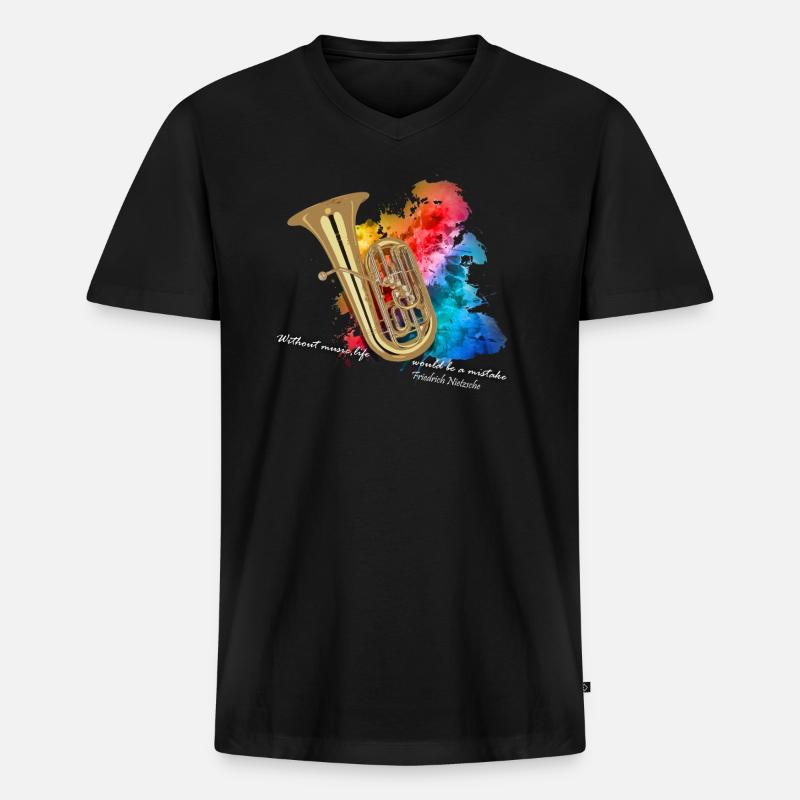 tuba - Männer Premium Bio T-Shirt mit V-Ausschnitt - Schwarz