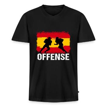 American Football Spanien Offense - Männer Premium Bio T-Shirt mit V-Ausschnitt - Schwarz - Vorne - Nico (187cm)