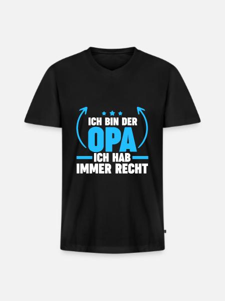 Opa Großvater Großväter Geschenk - Männer Premium Bio T-Shirt mit V-Ausschnitt - Schwarz