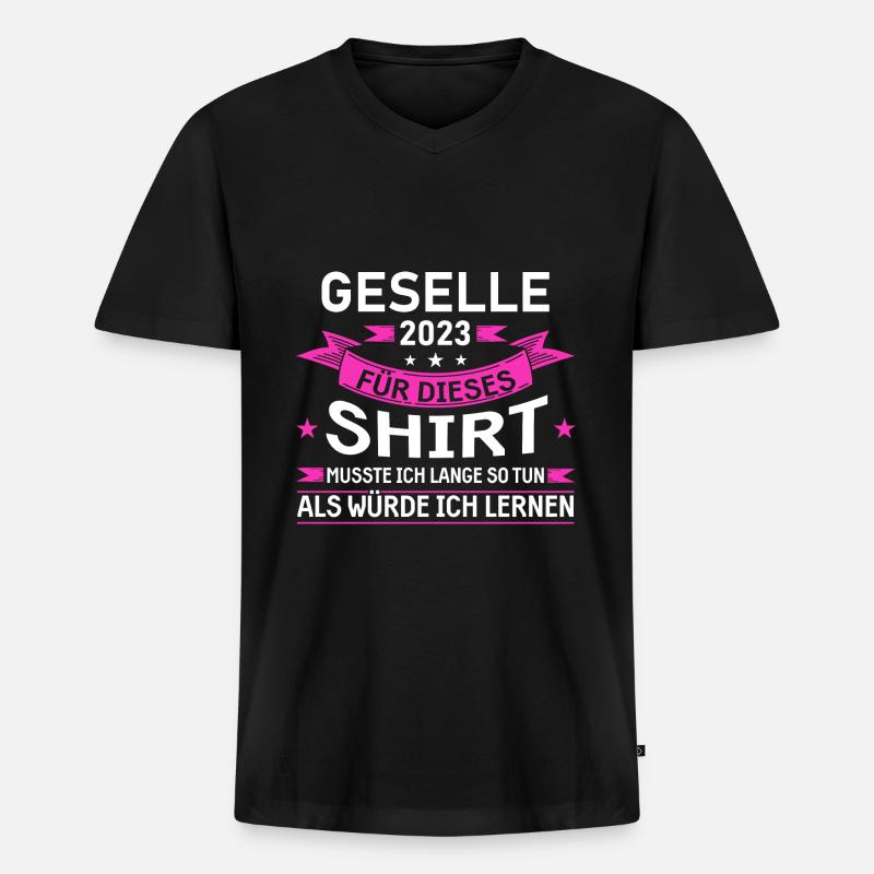 Gesellenbrief Geschenk - Männer Premium Bio T-Shirt mit V-Ausschnitt - Schwarz
