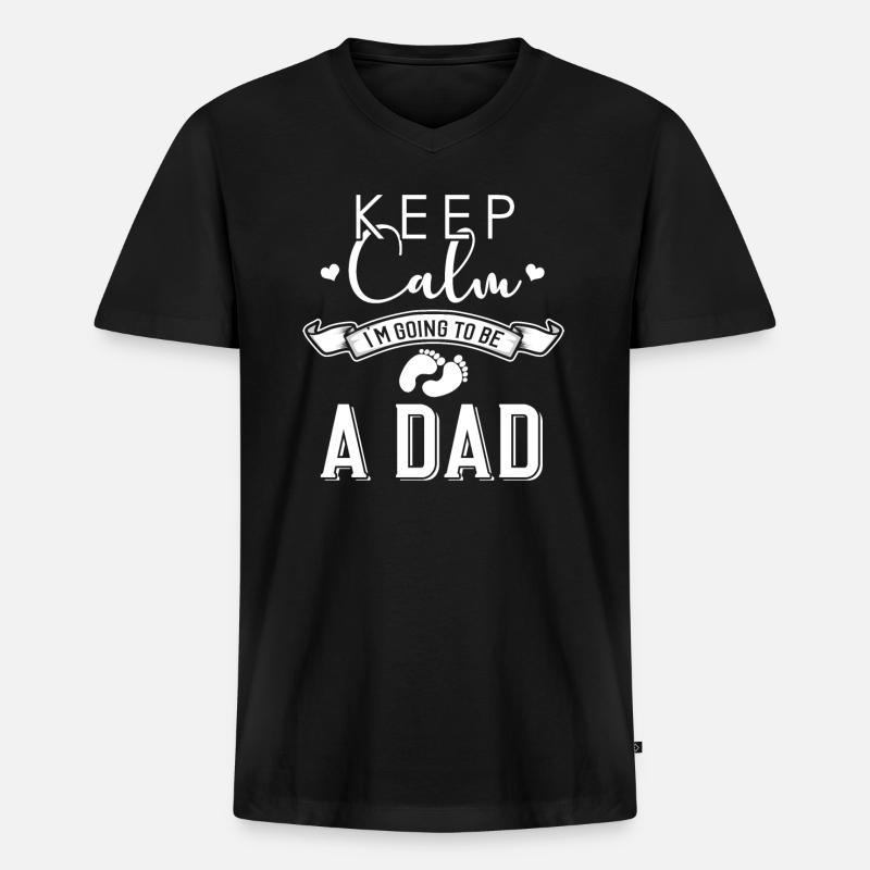 Vaterschaft Werdender Papa Vaterschaft Geschenk - Männer Premium Bio T-Shirt mit V-Ausschnitt - Schwarz