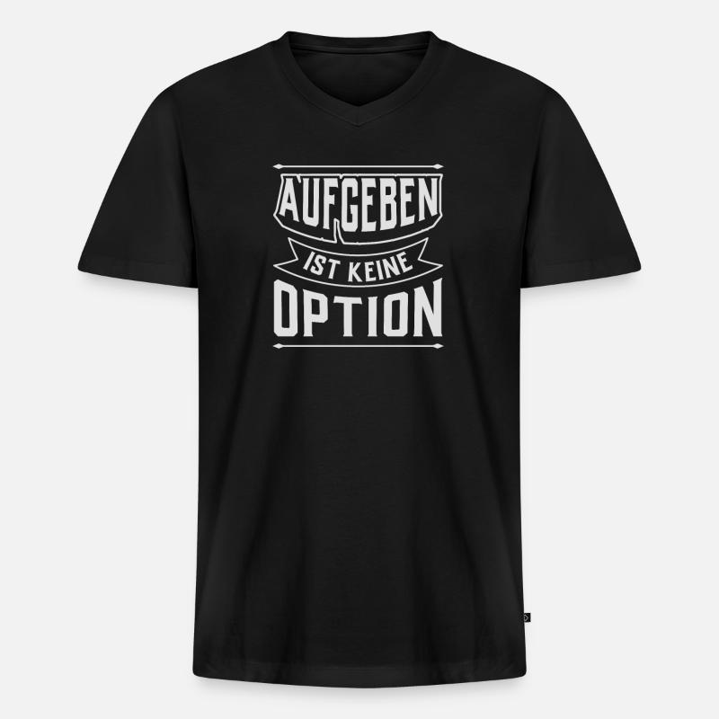 Mindset - Disziplin - Durchhalten - Männer Premium Bio T-Shirt mit V-Ausschnitt - Schwarz