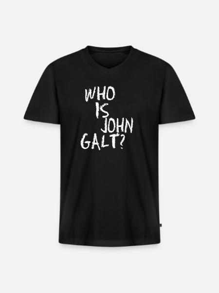 Ik ben John Galt Midas Mulligan Gift - Mannen Premium Bio T-shirt met V-hals - zwart
