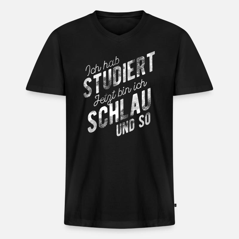 Studienabschluss Bachelor Abschluss Master - Männer Premium Bio T-Shirt mit V-Ausschnitt - Schwarz