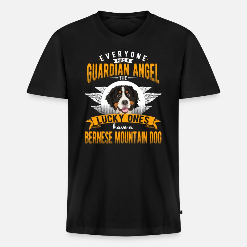 Berner Sennenhund witziges Geschenk - Männer Premium Bio T-Shirt mit V-Ausschnitt - Schwarz