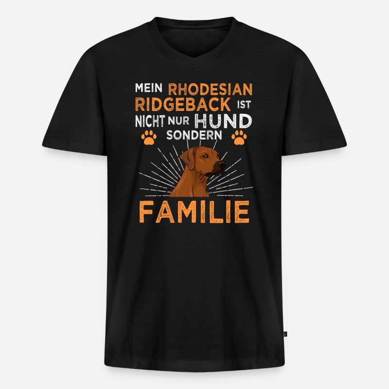 Rhodesian Ridgeback - Männer Premium Bio T-Shirt mit V-Ausschnitt - Schwarz