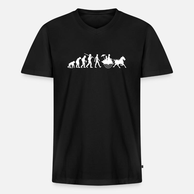 Cochers de l’Évolution - T-shirt encolure en V Premium bio Homme - noir