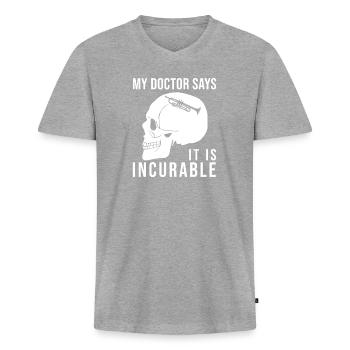 Trompeter Trompete lustiger Spruch - Männer Premium Bio T-Shirt mit V-Ausschnitt - Grau meliert - Vorne