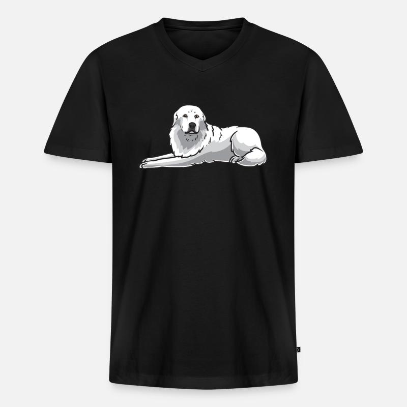 Pyrenäenberghund - Männer Premium Bio T-Shirt mit V-Ausschnitt - Schwarz