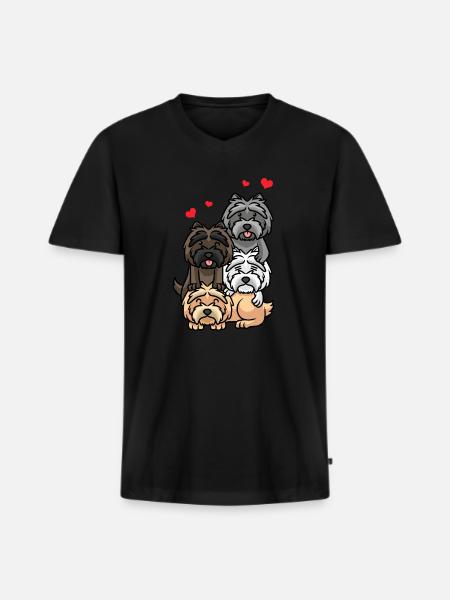 Cairn Terrier chien - T-shirt encolure en V Premium bio Homme - noir