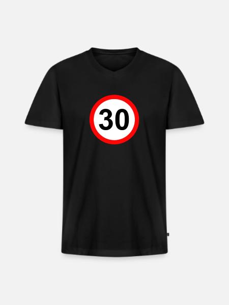 30th birthday - 30 years - Men's Premium Organic T-shirt with V-neck - black