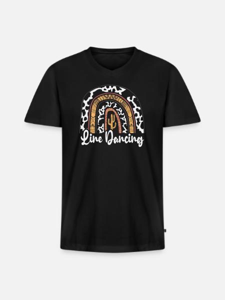 Linedance Line Dance - Männer Premium Bio T-Shirt mit V-Ausschnitt - Schwarz