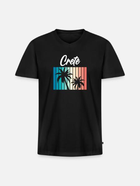 Kreta - Männer Premium Bio T-Shirt mit V-Ausschnitt - Schwarz
