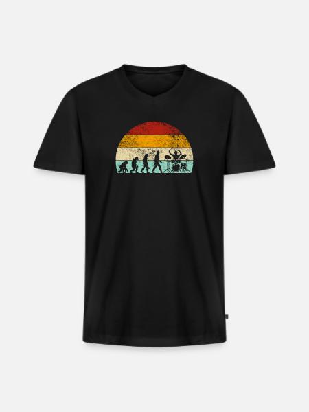 Batterie Evolution Batteur Batteur - T-shirt encolure en V Premium bio Homme - noir