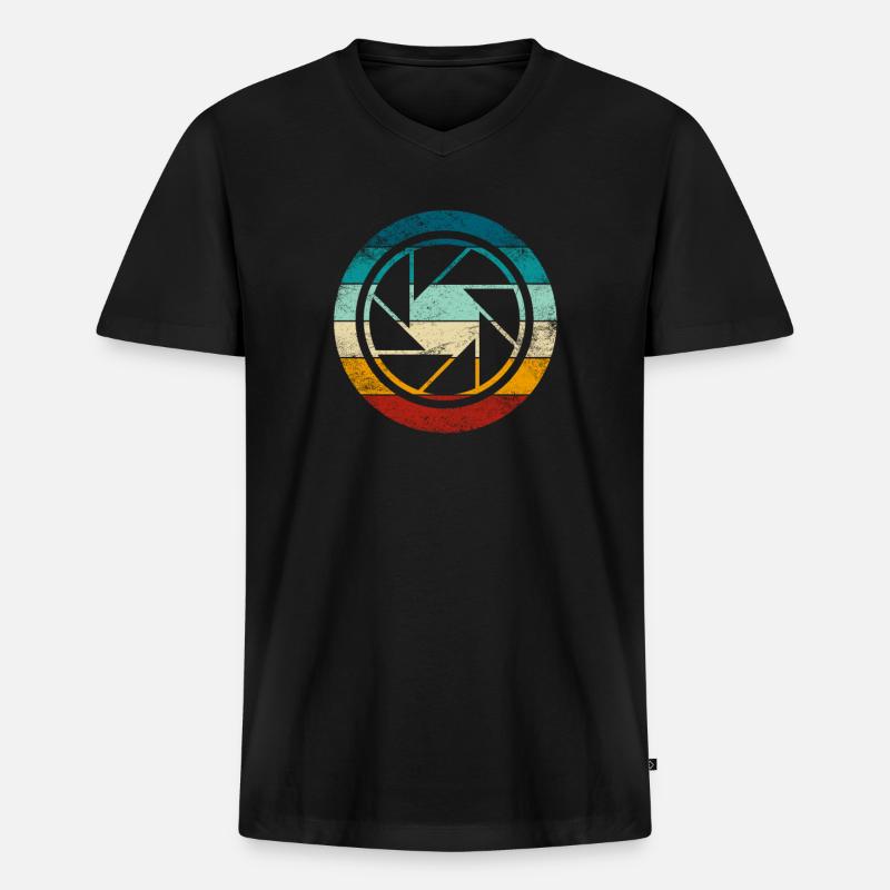 Fotograf Fotografen Linse Shutter Geschenk - Männer Premium Bio T-Shirt mit V-Ausschnitt - Schwarz