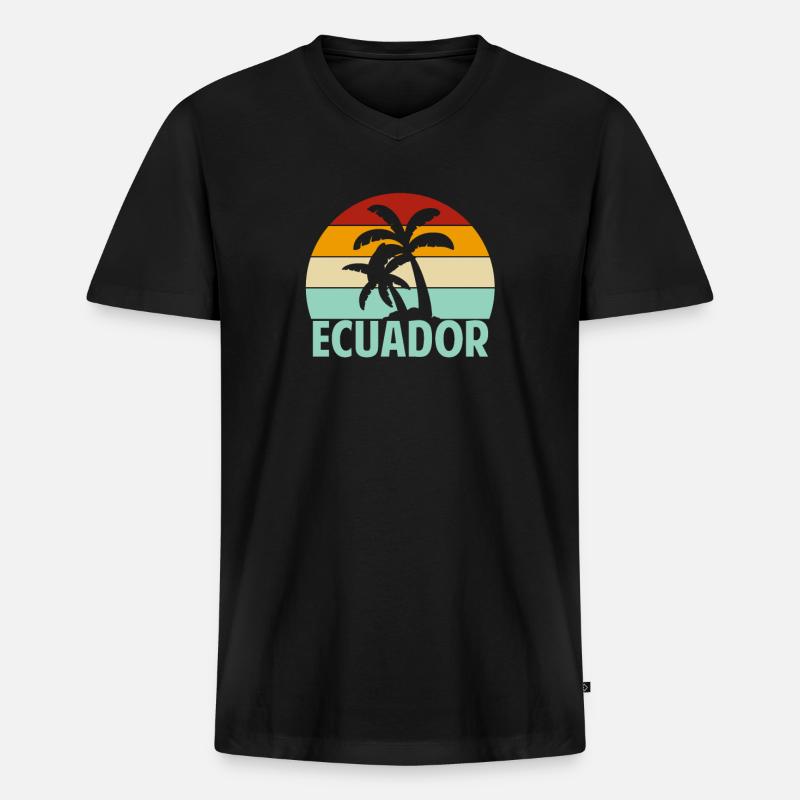 Ecuador - Männer Premium Bio T-Shirt mit V-Ausschnitt - Schwarz