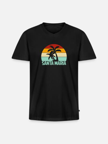 Sainte-Marie - T-shirt encolure en V Premium bio Homme - noir