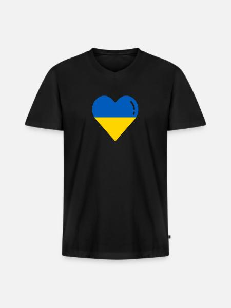 Ukraine Flag Kiev - Men's Premium Organic T-shirt with V-neck - black